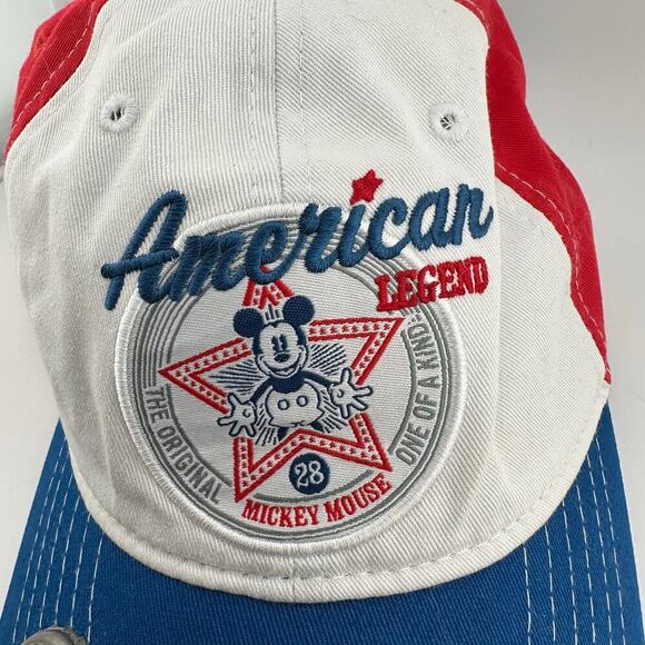 Disney Park Mickey Mouse Baseball Hat w Bottle Opener Adjustable Red White Blue - Picture 3 of 7